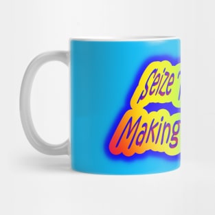 Seize The Day For Making Memories!  Neon Retro Rainbow Mug